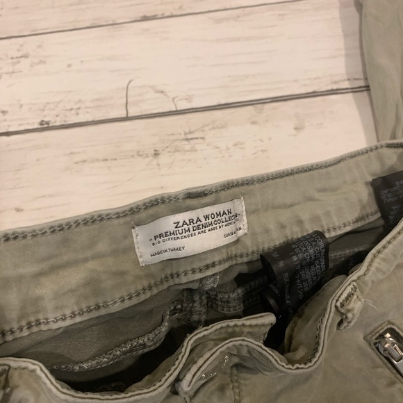 Zara jeans green size US 4 XS zippers skinny - Picture 4 of 9